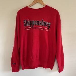 Vintage Shippensburg University Sweatshirt Mens Sz L Red Jansport Made In USA